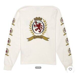 Tommy Jeans Long Sleeve Crest Logo T-Shirt White Mens Large